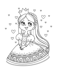 Princess Cute Hearts Tracing Shape Pdf, Free Vectors File